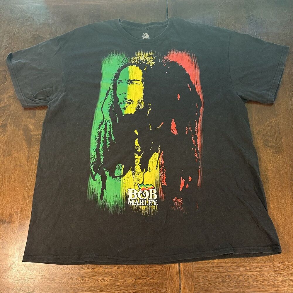 Zion Y2K Bob Marley Reggae Music Black Men's Size XL Shirt Graphic T Shirt
